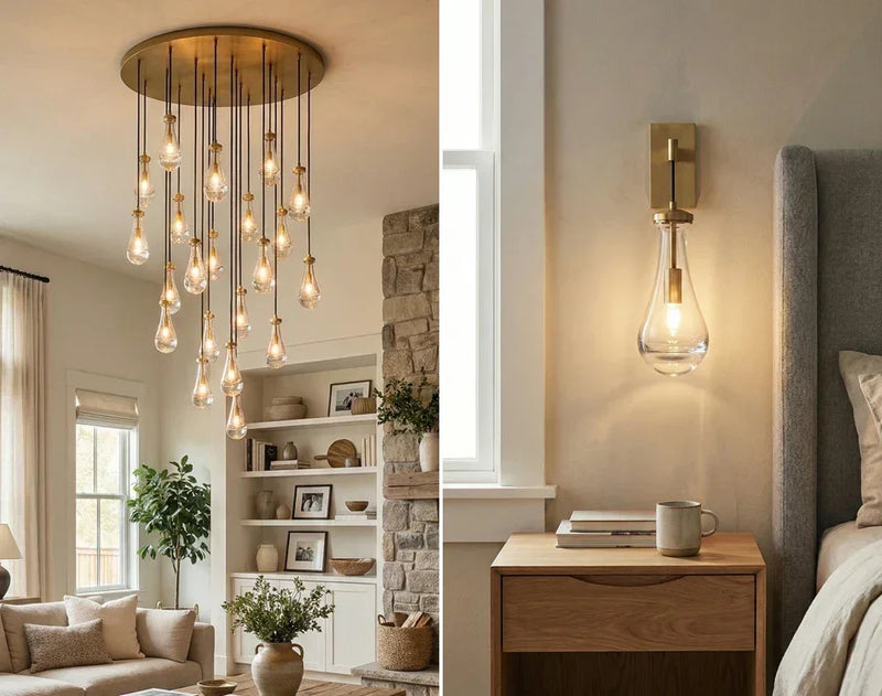 When Light and Shadow Condense into Dew: The Material Aesthetics and Spatial Narrative of the Waterdrop Lighting Series