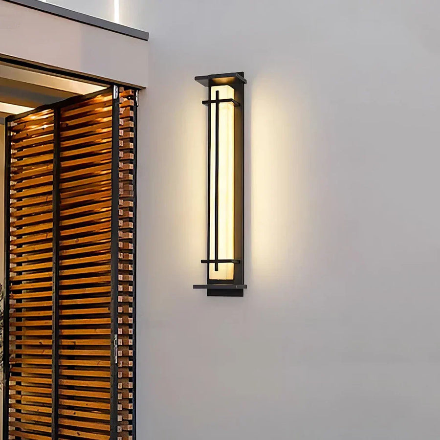 Imitation Alabaster Square Outdoor Wall Light