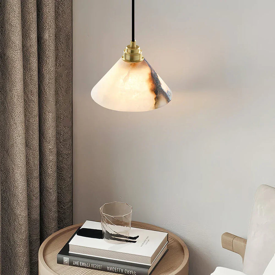 Alabaster Triangle Cone Pendant Light