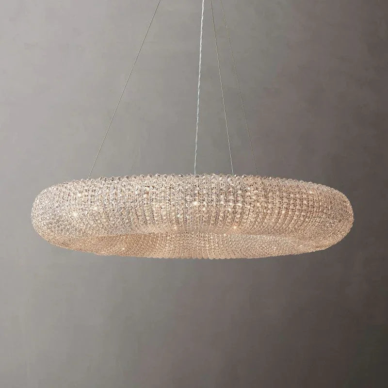 Crystal Smoked Round LED Chandelier