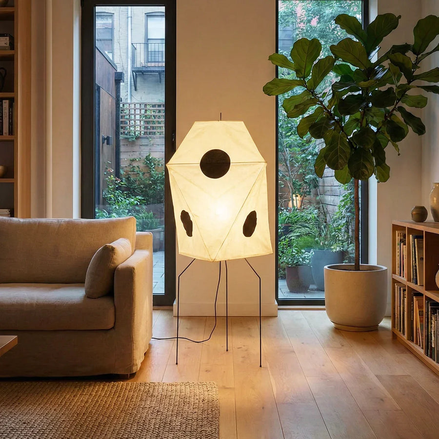 Akari Polyhedral Paper UF3-Q Floor Lamp