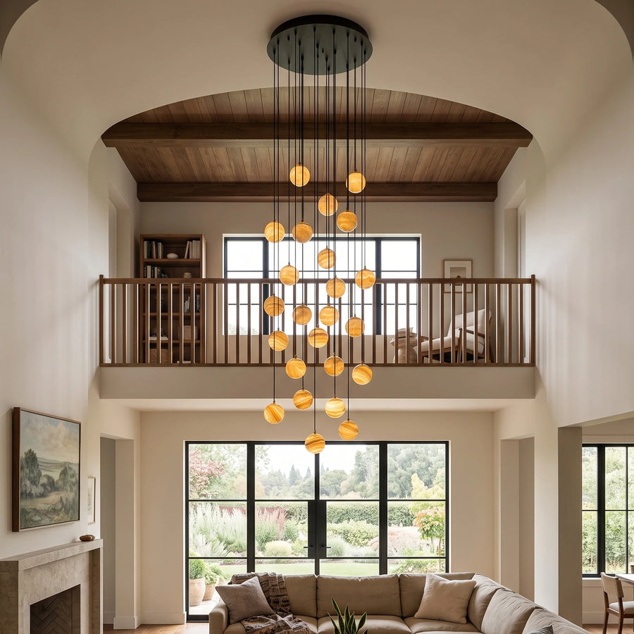 Ambrose Alabaster Globe Cascade Chandelier