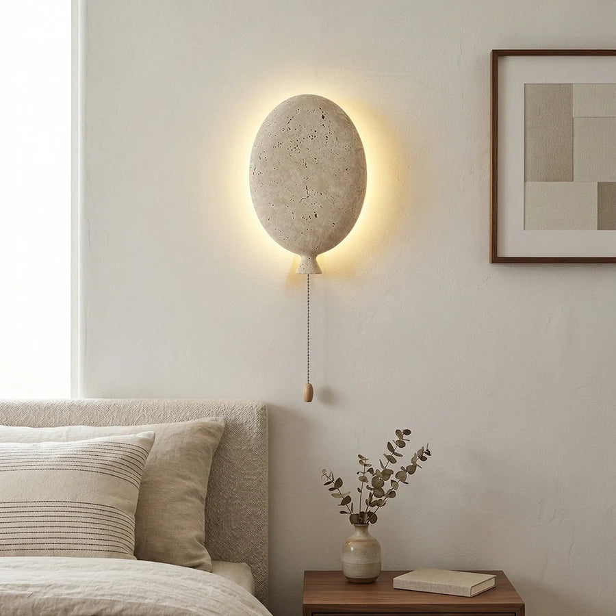 Balloon-Shaped Nino Travertine Wall Lamp