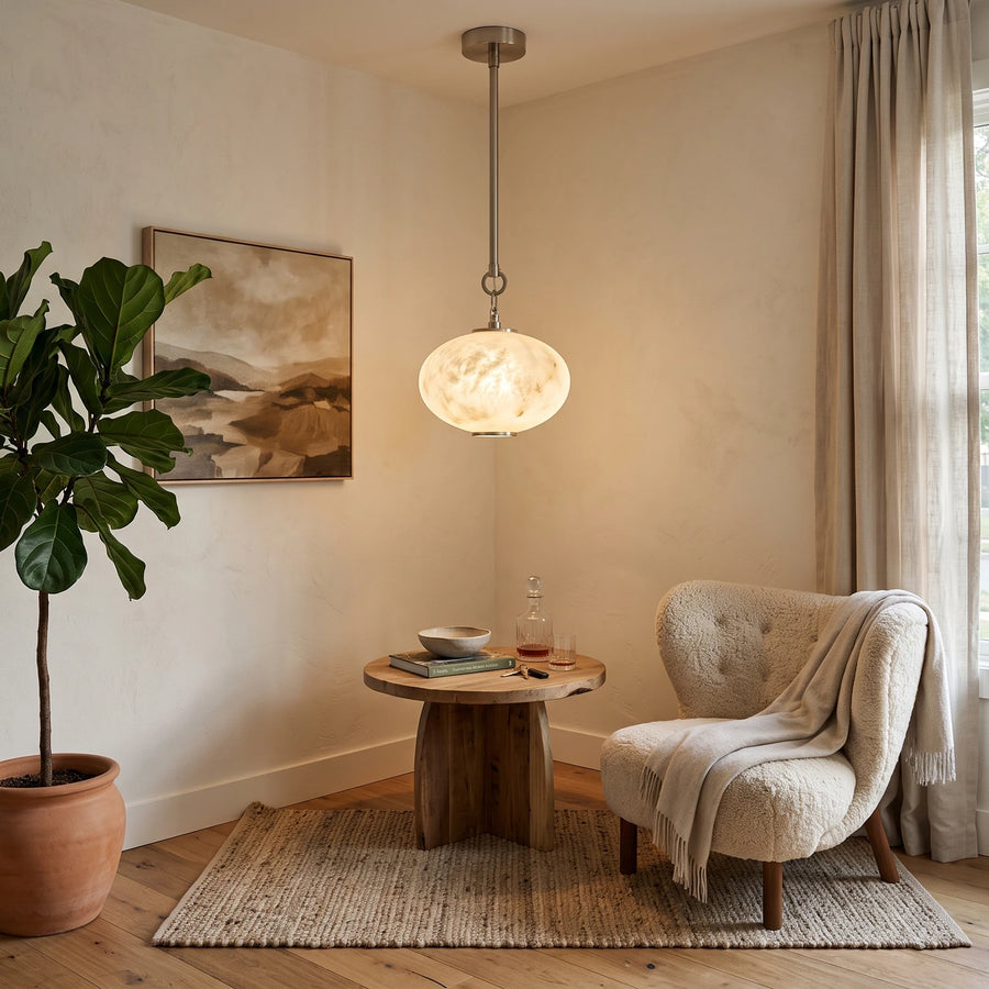 Bellamy Alabaster Lantern Pendant Light