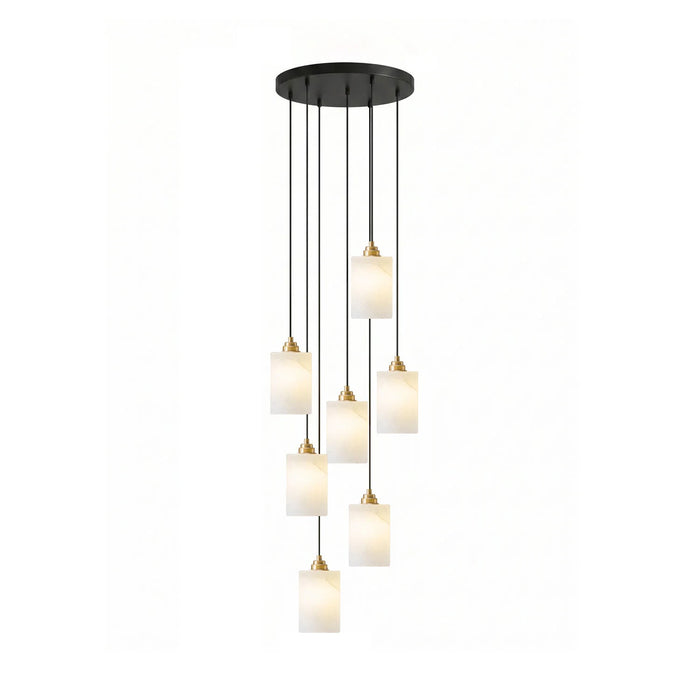 Caldera Alabaster Block Spiral Chandelier