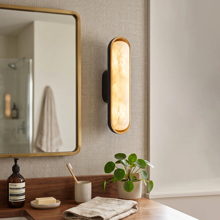 Capsule Chiarore Alabaster Wall Sconce