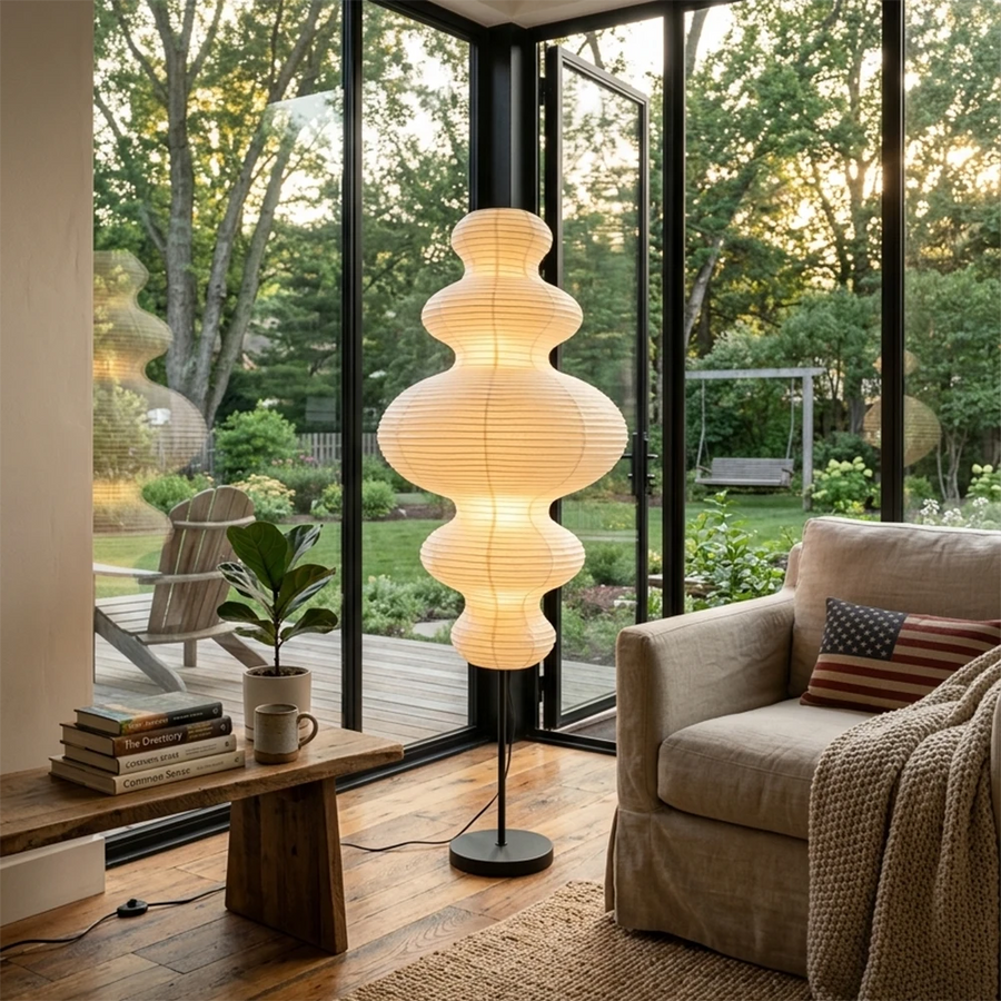 Ethereal Washi Paper Tornado Floor Lamp