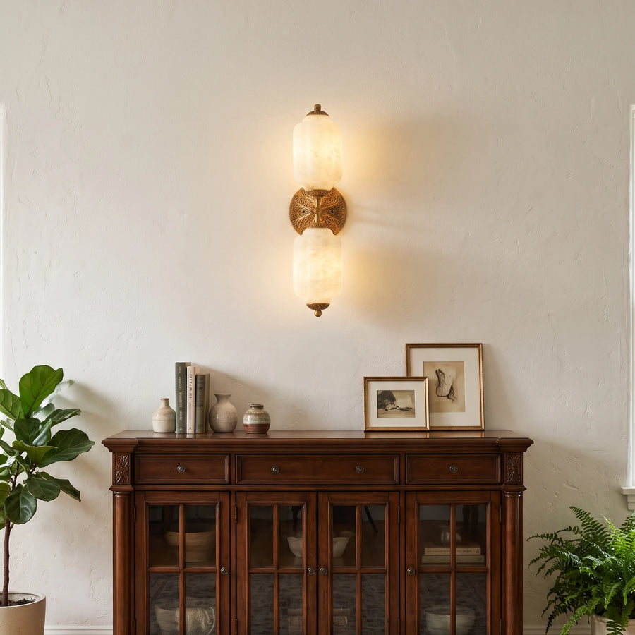 Medallion Alabaster Wall Sconce