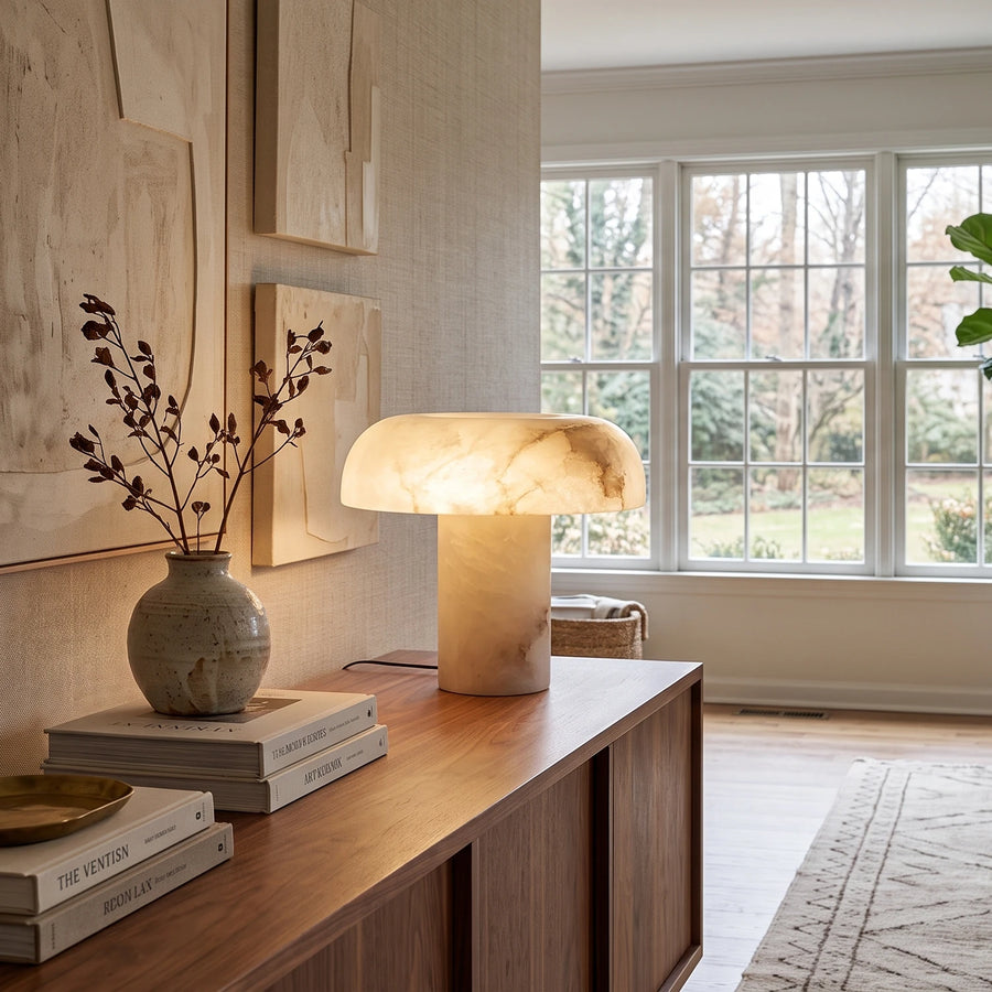 Mushroom Type Alabaster Table Lamp