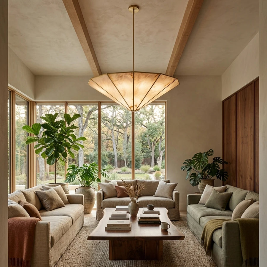Orlaine Faceted Alabaster Panel Chandelier
