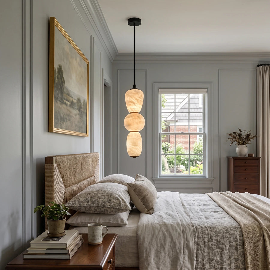 Perrine Stacked Alabaster Pendant Light