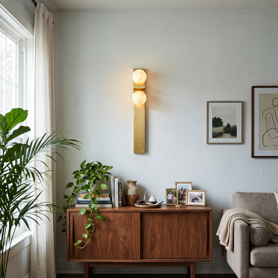 Selene Twin Alabaster Wall Sconce
