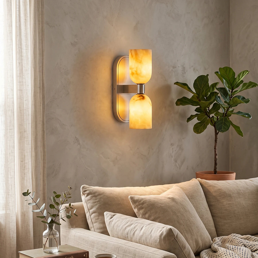 Up-Down Alabaster Duo Wall Sconce