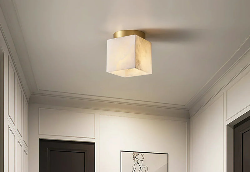 Natural Elegance: Alabaster Ceiling Light Elevates Home Lighting