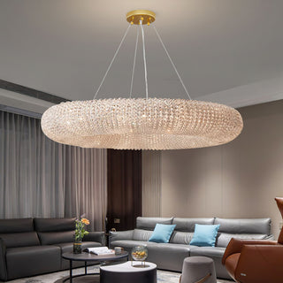 Crystal Smoked Round LED Chandelier