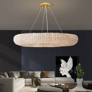 Crystal Smoked Round LED Chandelier