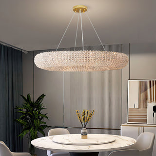 Crystal Smoked Round LED Chandelier