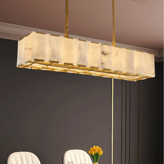 Harson Calcite Rectangular Chandelier 74"