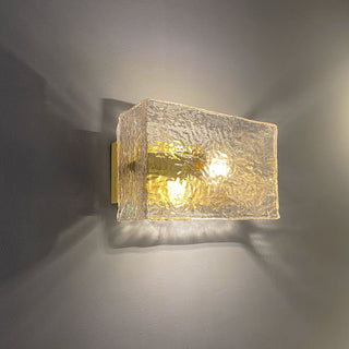 Water Pattern Glass Square Wall Sconce Lamp