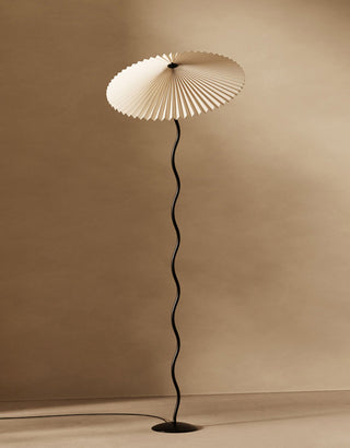 Squiggle Floor Lamp. vintage squiggle floor lamp. squiggle lamp with pleated shade. Squiggle Table Lamp.