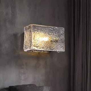 Water Pattern Glass Square Wall Sconce Lamp