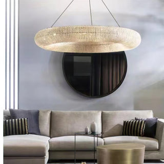 Crystal Smoked Round LED Chandelier