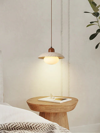 Travertine Glass Noah Disc Pendant Lamp