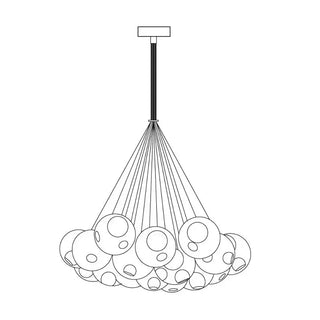 28 Multiple Colour Chandelier - Cluster
