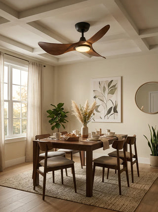 3-Blade Volant Sculptural Ceiling Fan Light