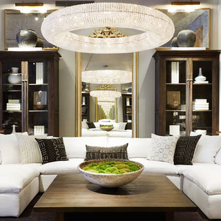 Crystal Smoked Round  Chandelier