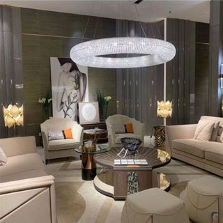 Crystal Smoked Round LED Chandelier