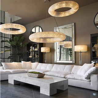 Crystal Smoked Round LED Chandelier