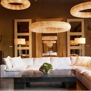 Crystal Smoked Round LED Chandelier