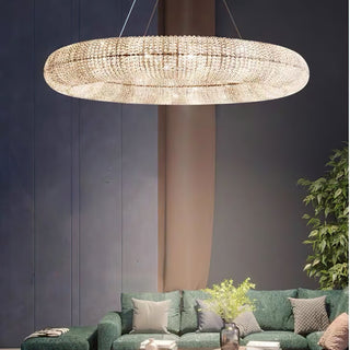 Crystal Smoked Round LED Chandelier