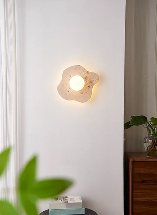 Travertine Blob Glass Wall Lamp