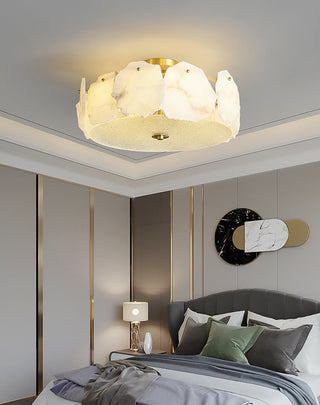 Alabaster Artze Brass Ceiling Light