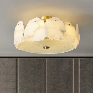 Alabaster Artze Brass Ceiling Light