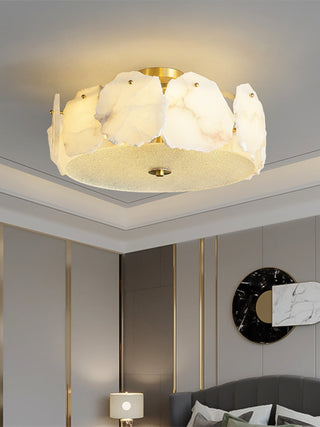 Alabaster Artze Brass Ceiling Light