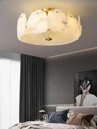 Alabaster Artze Brass Ceiling Light