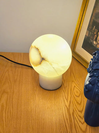 Alabaster Athena Ball Table Lamp