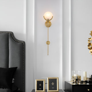 Alabaster Ava Brass Wall Lamp