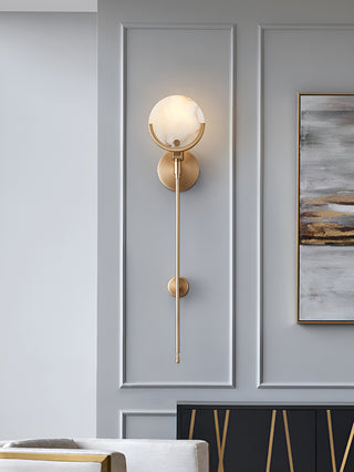 Alabaster Ava Brass Wall Lamp