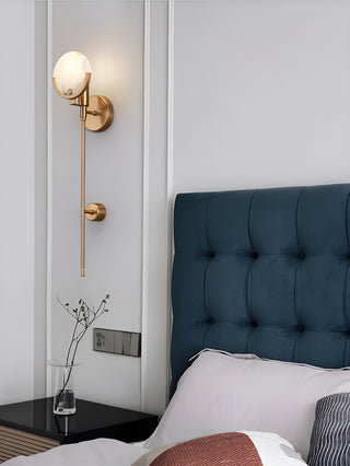 Alabaster Ava Brass Wall Lamp