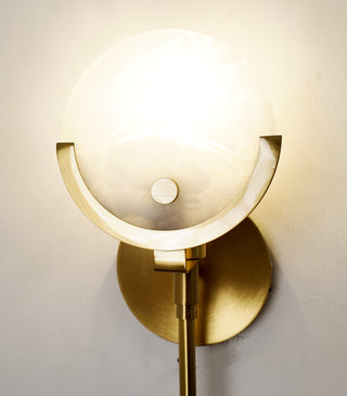 Alabaster Ava Brass Wall Lamp