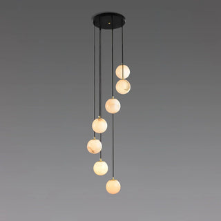 Alabaster Balls Cluster Chandelier