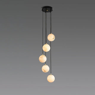 Alabaster Balls Cluster Chandelier