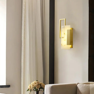 Alabaster Brass Wall Sconce