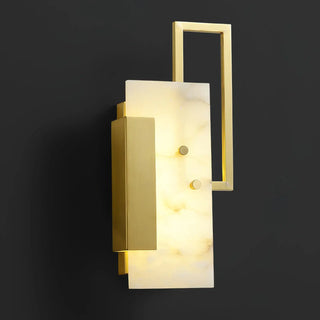 Alabaster Brass Wall Sconce