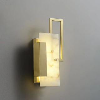 Alabaster Brass Wall Sconce