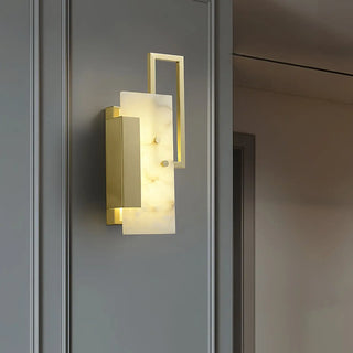 Alabaster Brass Wall Sconce